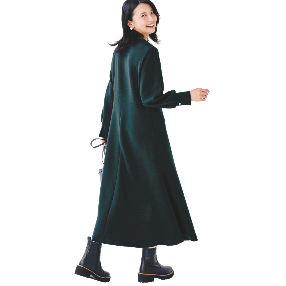 【スタイルノート/StyleNote】後ろ姿もすっきり見え美人シルエットワンピース 【TV newsおかえり で着用されました】