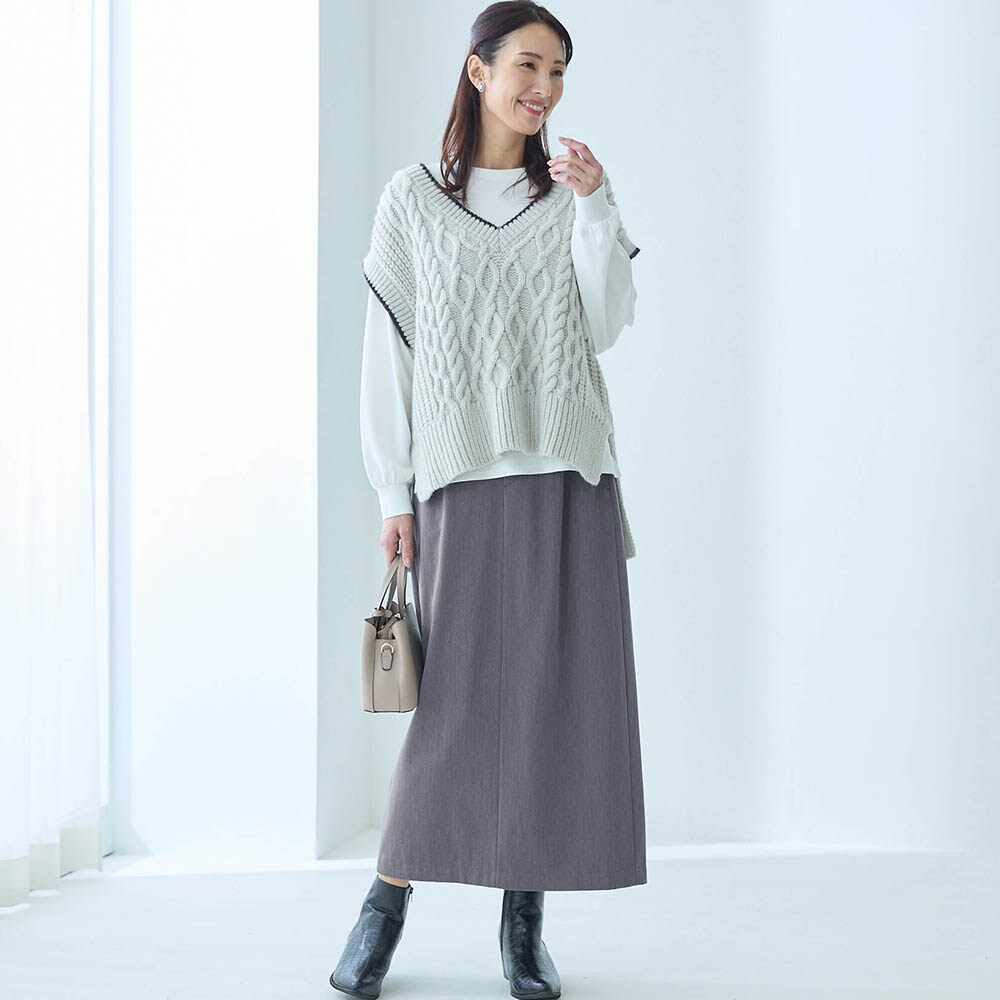 モデル身長173cm／M※写真は撮影用のため総丈+8cmになります。