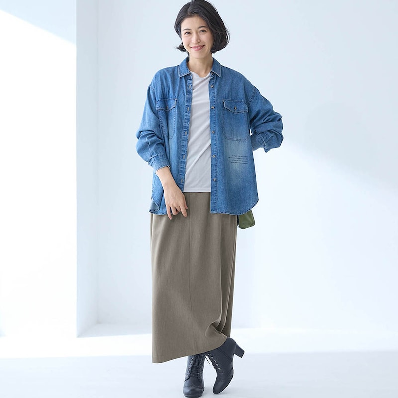 モデル身長168cm／M※写真は撮影用のため総丈+8cmになります。