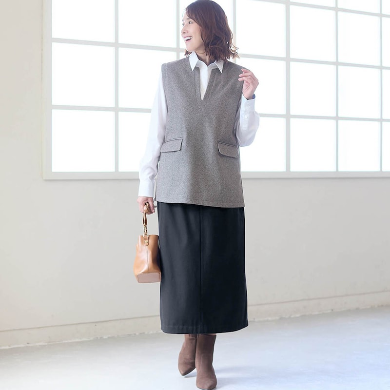 モデル身長168cm／M※写真は撮影用のため総丈+8cmになります。