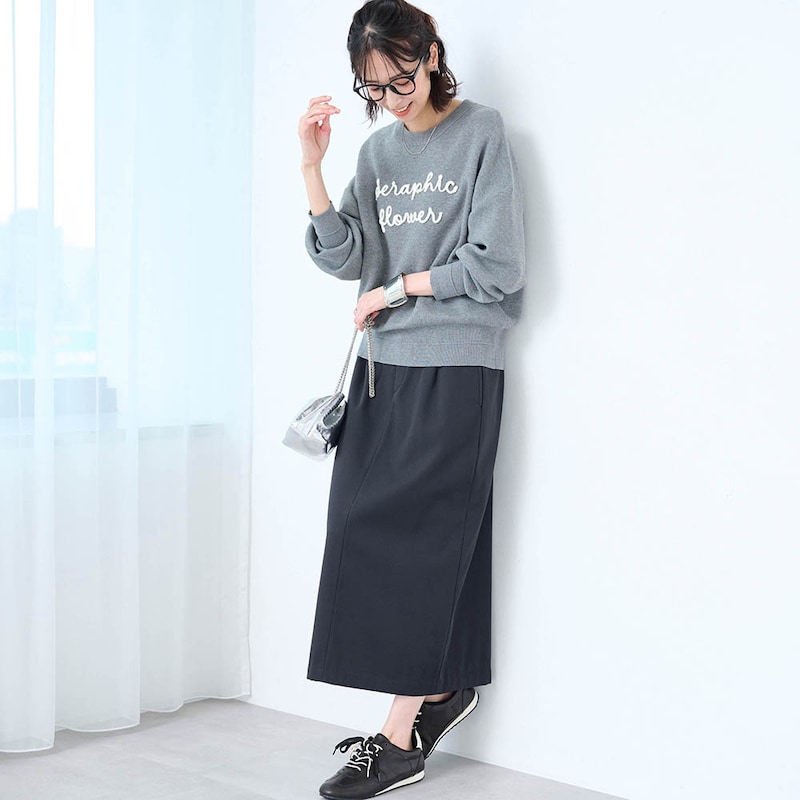 モデル身長169cm／M※写真は撮影用のため総丈+8cmになります。