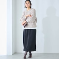 モデル身長168cm／M ※写真は撮影用のため総丈+4cmになります。