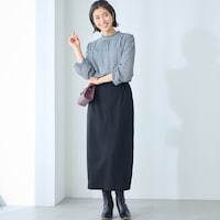 モデル身長168cm／M ※写真は撮影用のため総丈+4cmになります。