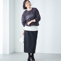 モデル身長168cm／M ※写真は撮影用のため総丈+4cmになります。