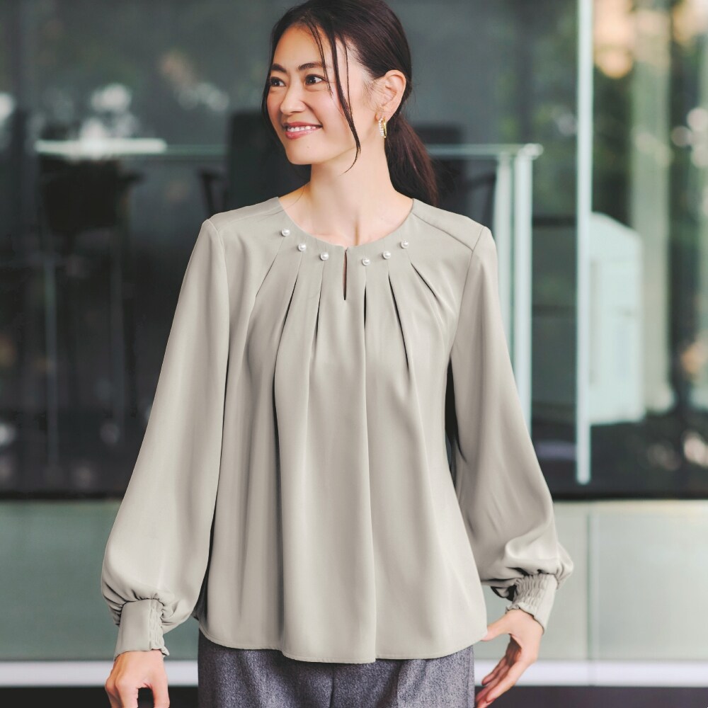 【スタイルノート/StyleNote】パール使いすっきり見えブラウス