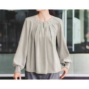 【スタイルノート/StyleNote】パール使いすっきり見えブラウス