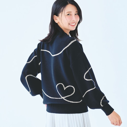 ハートモチーフニット