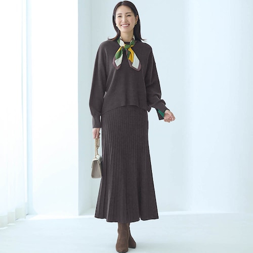 3点セット(ニット＋スカート＋スカーフ)