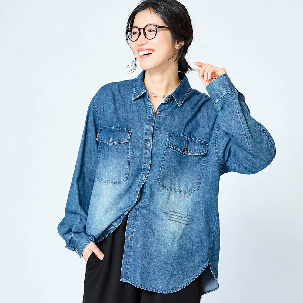 重ね着してもごわつかないデニムシャツ 重ね着してもごわつかないデニムシャツ