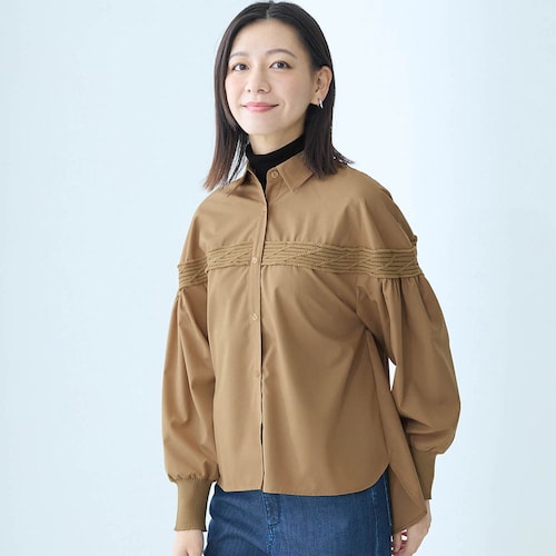 ニット切替えブラウス 【TV newsおかえり で着用されました】