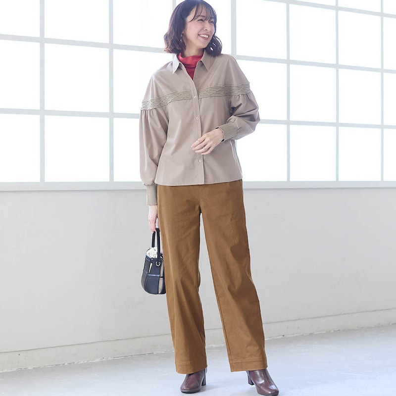 モデル身長169cm／M※写真は撮影用のため股下+6cmになります。