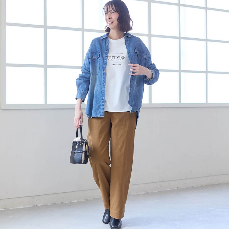 モデル身長169cm／M※写真は撮影用のため股下+6cmになります。