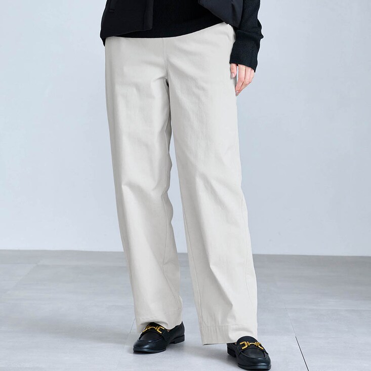 裏側綿素材あったかソフトワイドパンツ