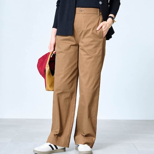 裏側綿素材あったかソフトワイドパンツ