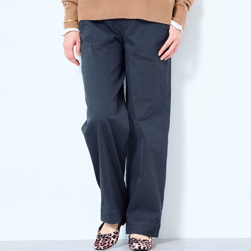 裏側綿素材あったかソフトワイドパンツ