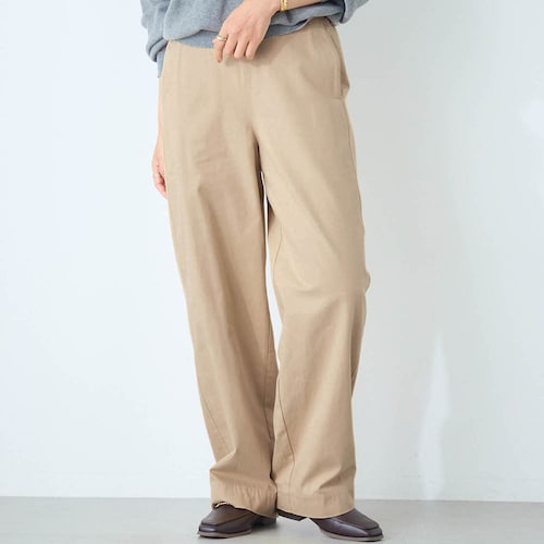 裏側綿素材あったかソフトワイドパンツ