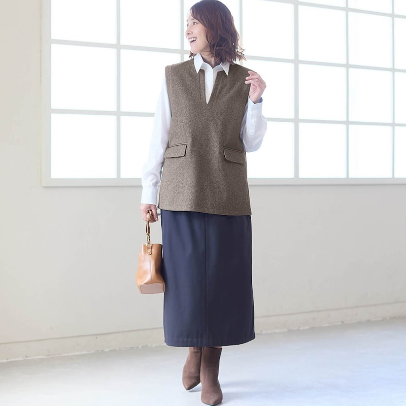 モデル身長168cm／M※ベストのみ着用