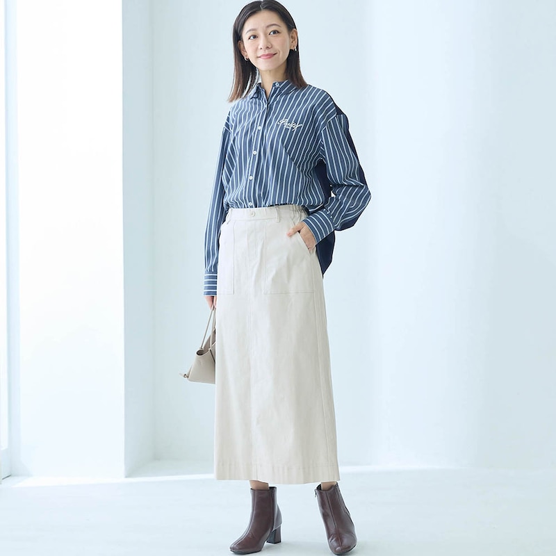 モデル身長172cm／M※写真は撮影用のため総丈+6cmになります。