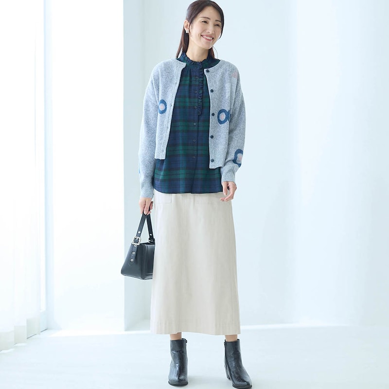 モデル身長173cm／M※写真は撮影用のため総丈+6cmになります。