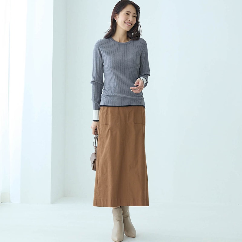 モデル身長173cm／M※写真は撮影用のため総丈+6cmになります。