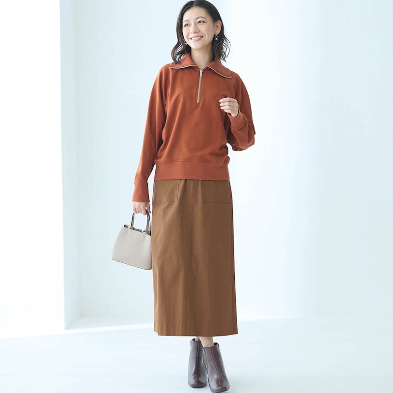 モデル身長172cm／M※写真は撮影用のため総丈+6cmになります。