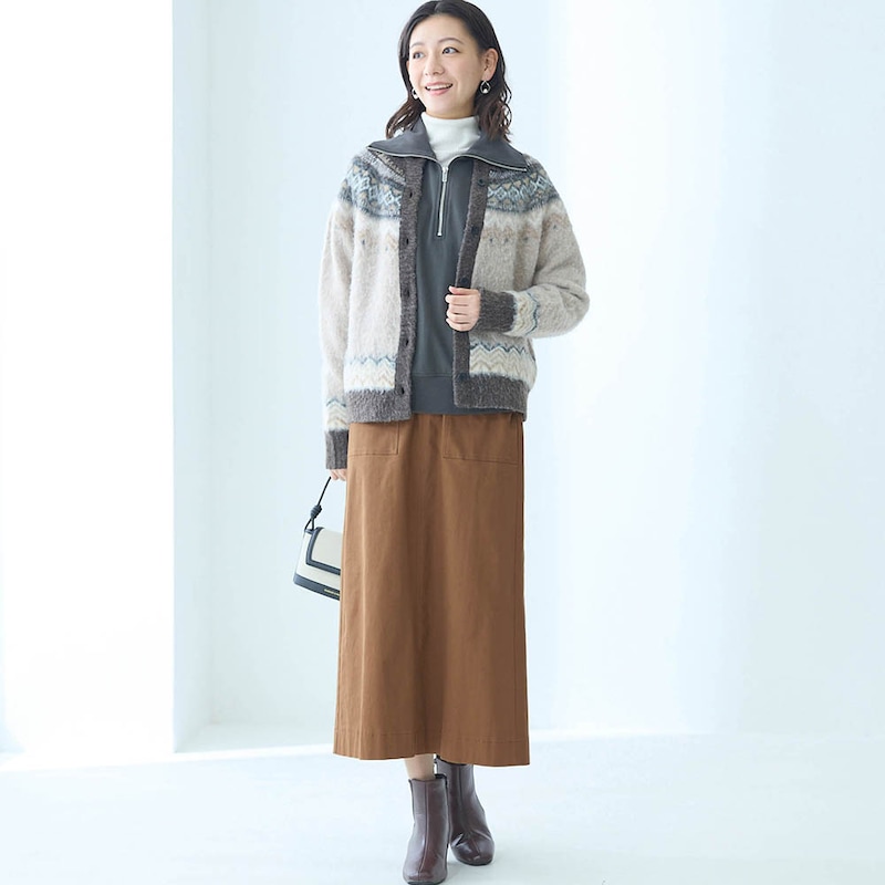 モデル身長172cm／M※写真は撮影用のため総丈+6cmになります。