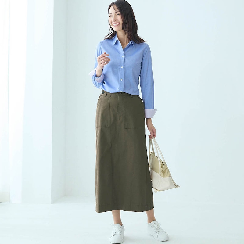 モデル身長173cm／M※写真は撮影用のため総丈+6cmになります。