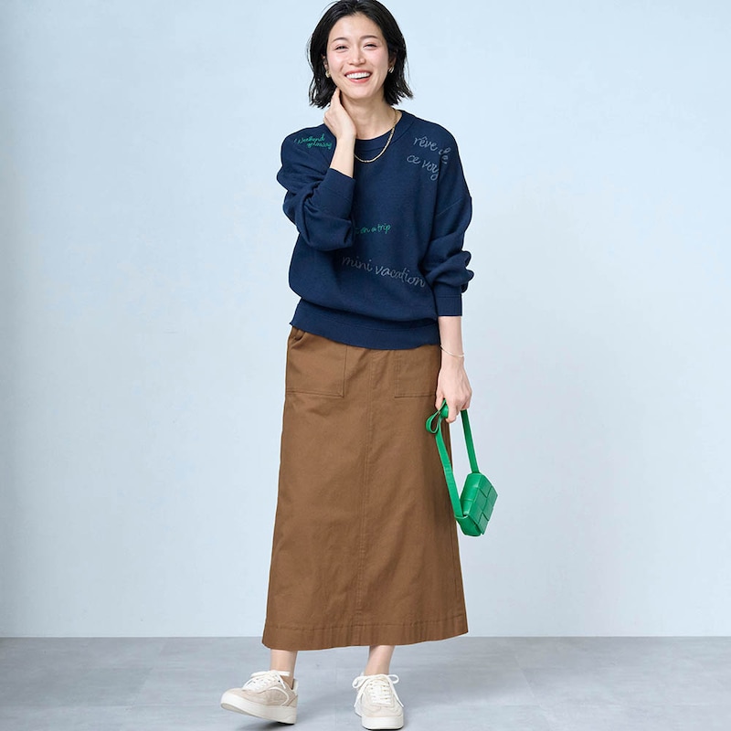 モデル身長168cm／M※写真は撮影用のため総丈+6cmになります。