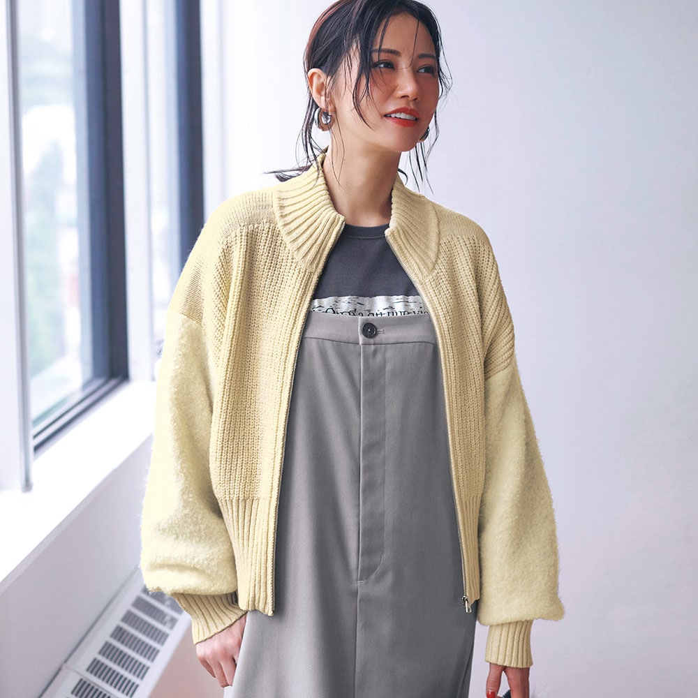 ウールブークレーニットブルゾン ウールブークレーニットブルゾン｜ブルーレーベルブラックレーベル