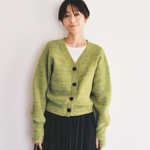 メランジVネックニットカーディガン