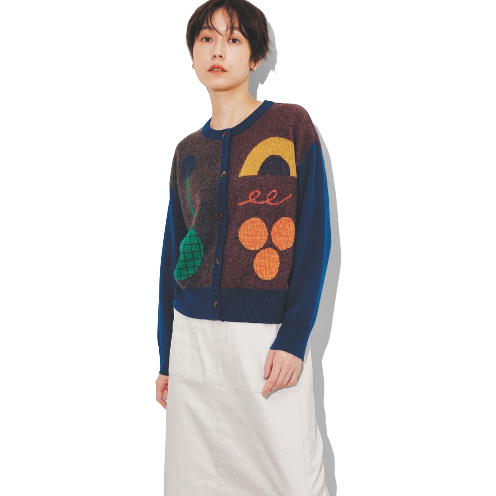 ‪‪❤︎R‬❤︎ページ アートデザインニットカーディガン｜通販のベルメゾンネット