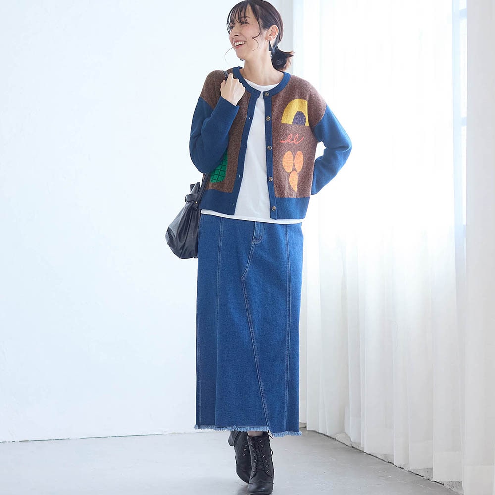 アートデザインニットカーディガン｜通販のベルメゾンネット