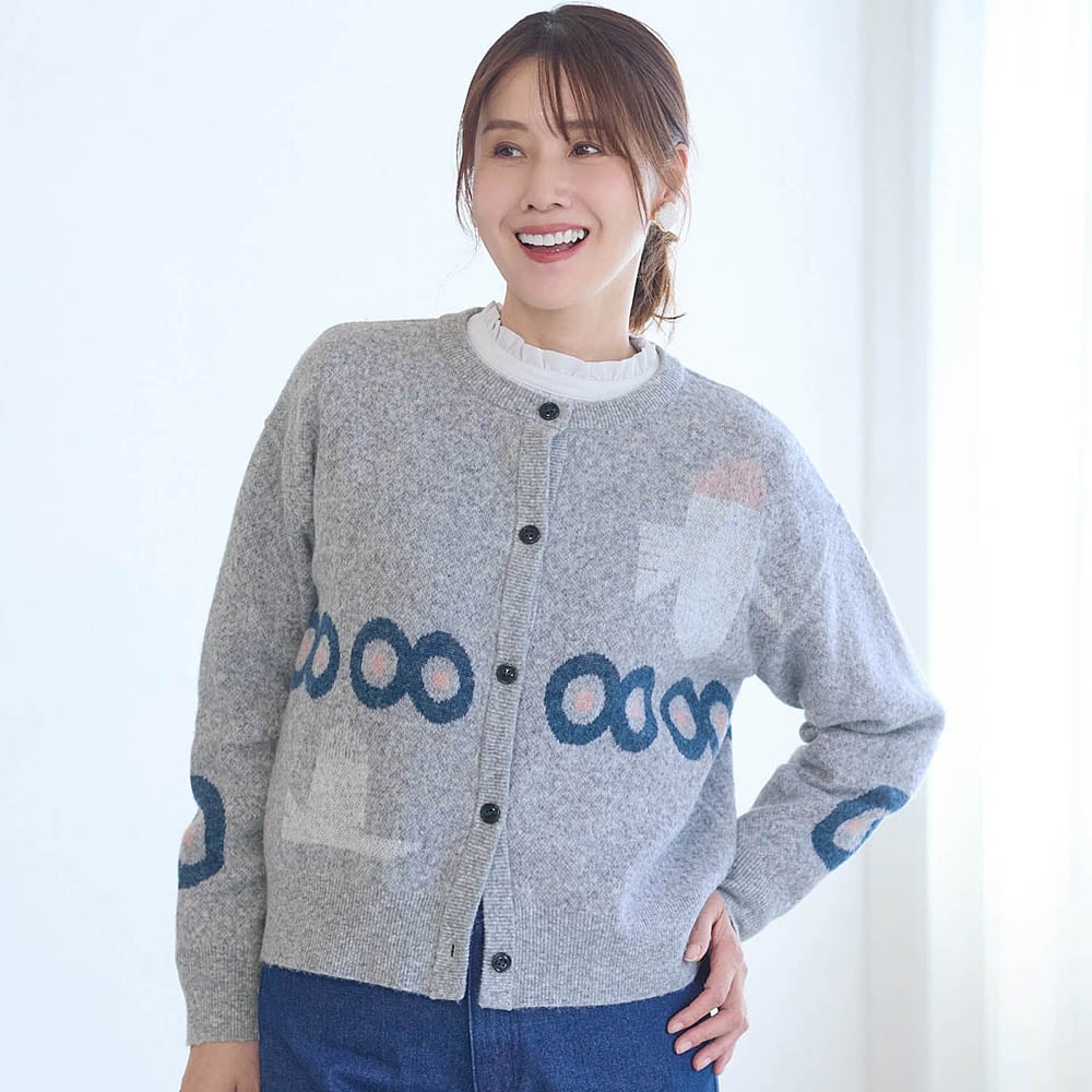‪‪❤︎R‬❤︎ページ アートデザインニットカーディガン｜通販のベルメゾンネット