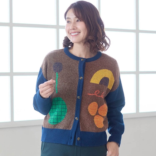アートデザインニットカーディガン