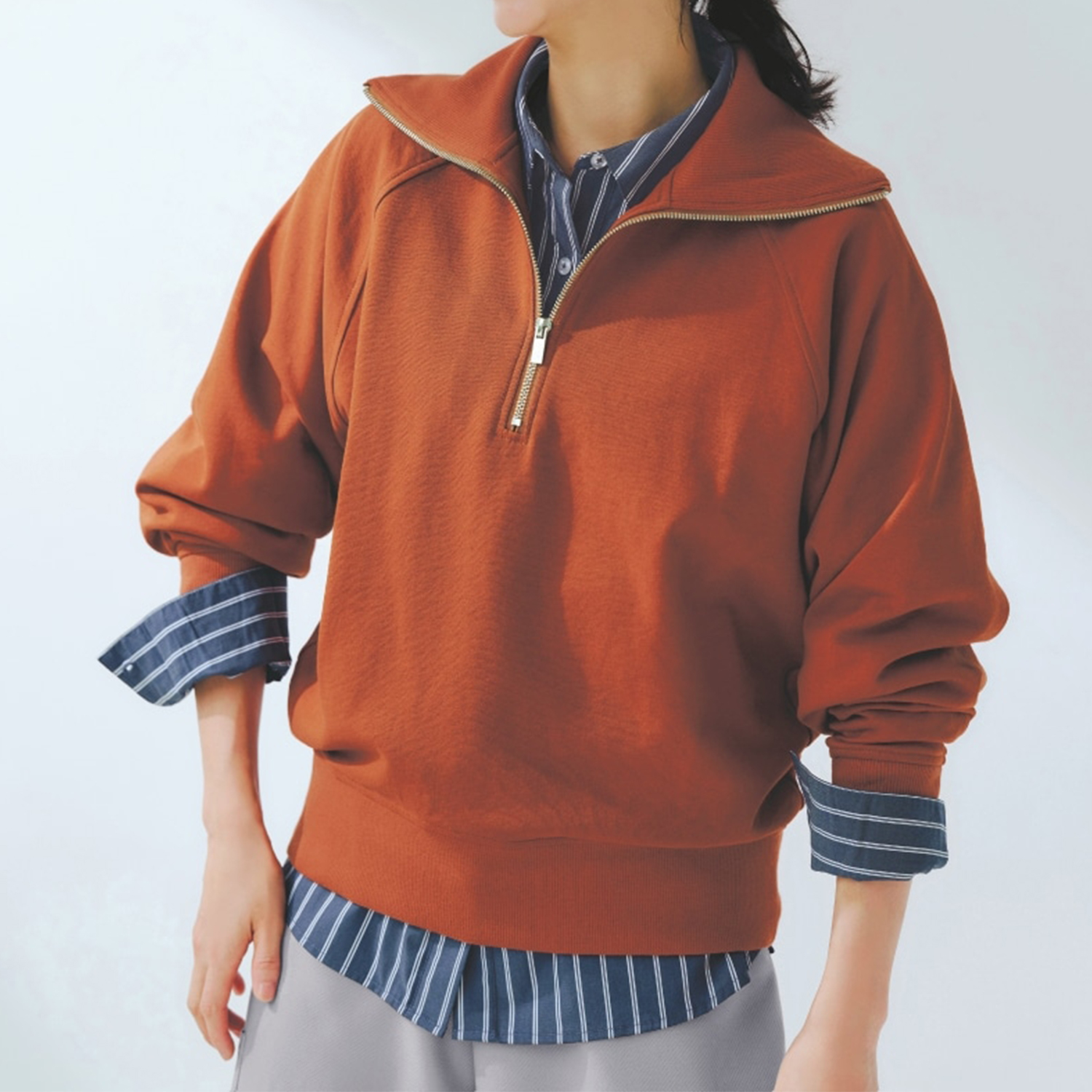 【ロウイング/Rowing】コットン裏毛ハーフジップスウェット