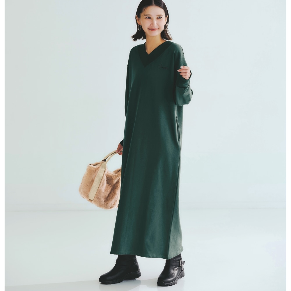 【ロウイング/Rowing】コットン裏毛スウェットワンピース