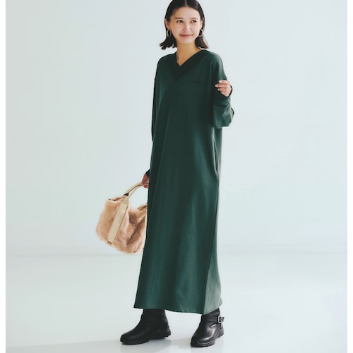 コットン裏毛スウェットワンピース