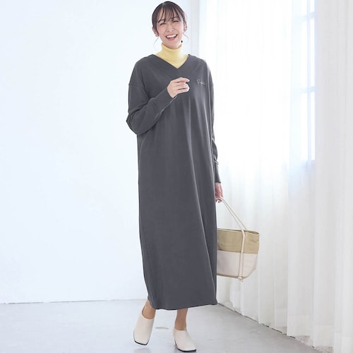 コットン裏毛スウェットワンピース