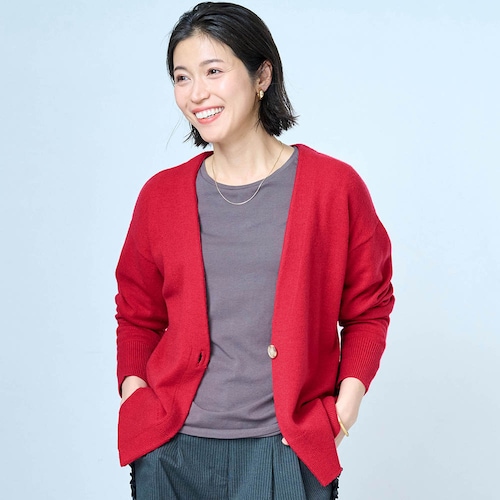 肌触り心地よい着回し抜群のニットカーディガン【乾燥機OK】