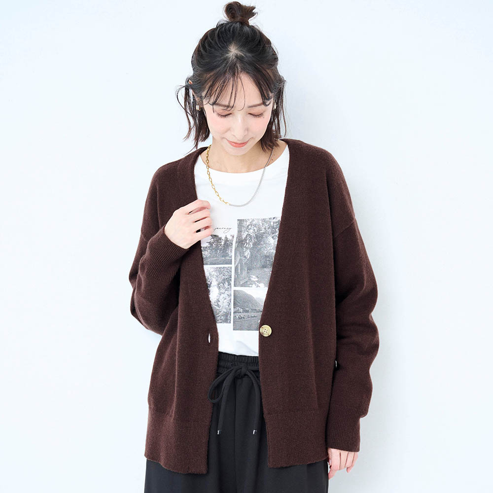 肌触り心地よい着回し抜群のニットカーディガン【乾燥機OK】 肌触り心地よい着回し抜群のニットカーディガン【乾燥機OK】