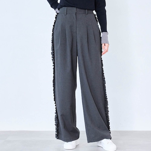 脇フリルストライプパンツ