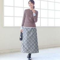 モデル身長168cm／M※写真は撮影用のため総丈+6cmになります。