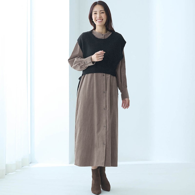 グレージュ×ブラック