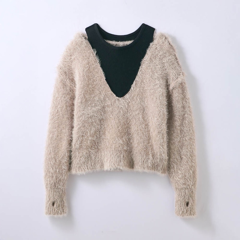 ※裏返した状態　重ね着風なのでごわつかない