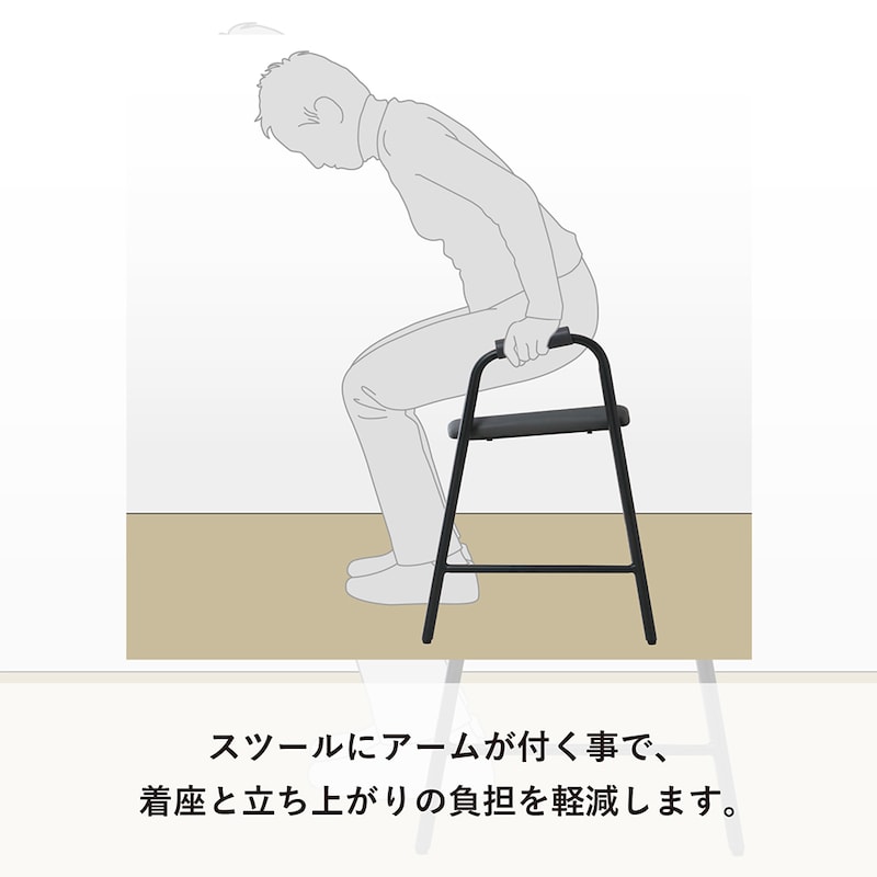 立ち上がりをサポートするアーム