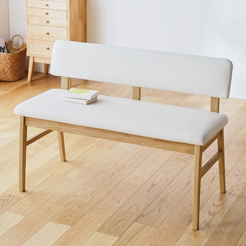 背もたれ付きで座りやすいダイニングベンチ