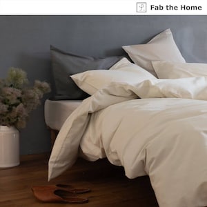 【ファブザホーム/Fab the Home】シンプル無地の綿ビエラ掛け布団カバー・枕カバー・ボックスシーツ