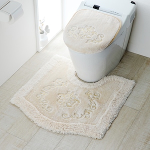 【ベルメゾン】ラインストーンと刺繍のロイヤルデザイン トイレマット・フタカバー(単品・セット)