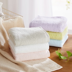 【ベルメゾン】ふんわり無撚糸の無地タオル