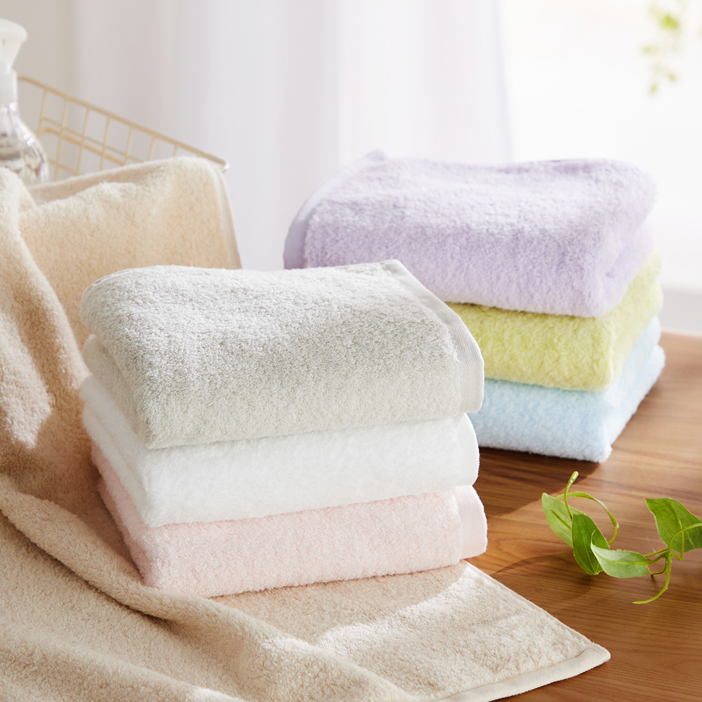 【ベルメゾン】ふんわり無撚糸の無地タオル